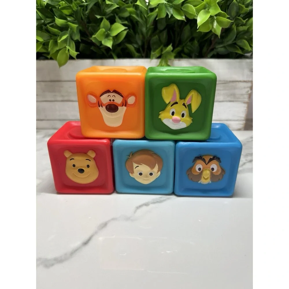 Disney Winnie The Pooh & Friends Soft Rubber Toy Blocks Lot Christopher Robin